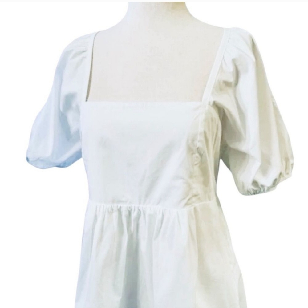 NWT Draper James Magnolia White Cotton Puff Sleeve Square Neck Dress Size XL - Picture 5 of 6